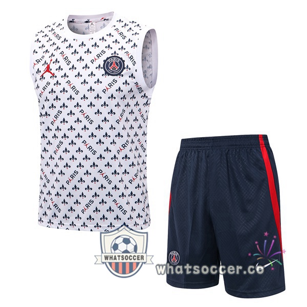 Paris PSG + Shorts White Soccer Vest 2022-2023