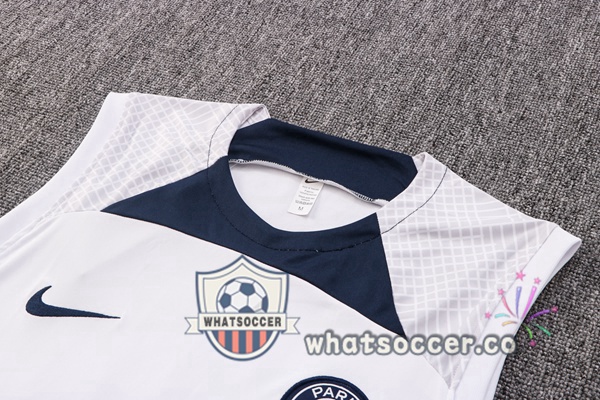 Paris PSG + Shorts White Soccer Vest 2022-2023