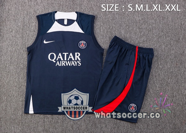 Paris PSG + Shorts Blue Royal Soccer Vest 2022-2023