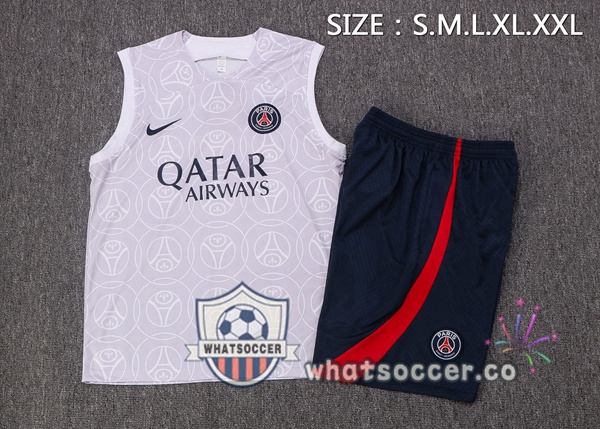 Paris PSG + Shorts White Soccer Vest 2022-2023