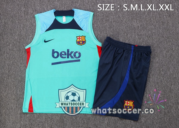 FC Barcelona + Shorts Green Soccer Vest 2022-2023