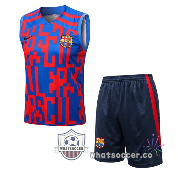 FC Barcelona + Shorts Blue Red Soccer Vest 2022-2023