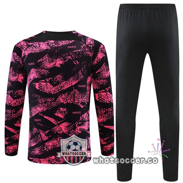 Paris PSG Rose Black Tracksuit 2022-2023