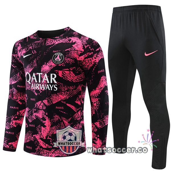 Paris PSG Rose Black Tracksuit 2022-2023