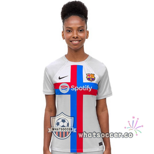 FC Barcelona Women Third Soccer Jerseys Gray 2022-2023