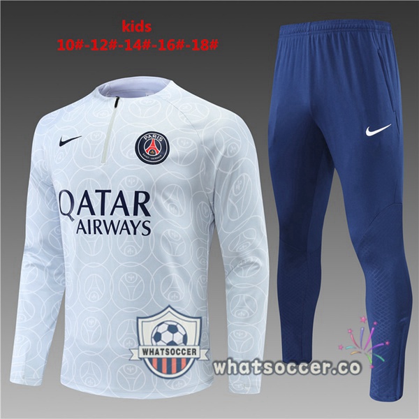 Paris PSG Kids Gray Tracksuit 2022-2023