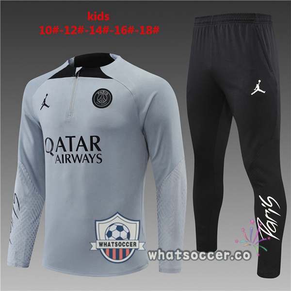 Paris PSG Kids Gray Tracksuit 2022-2023