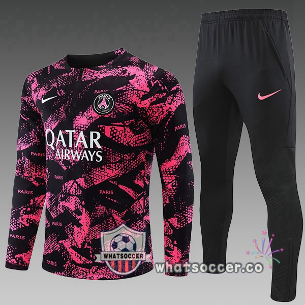 Paris PSG Kids Rose Black Tracksuit 2022-2023