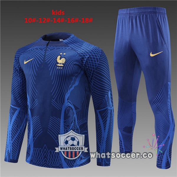 France Kids Blue Royal Tracksuit 2022-2023