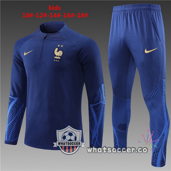 France Kids Blue Royal Tracksuit 2022-2023