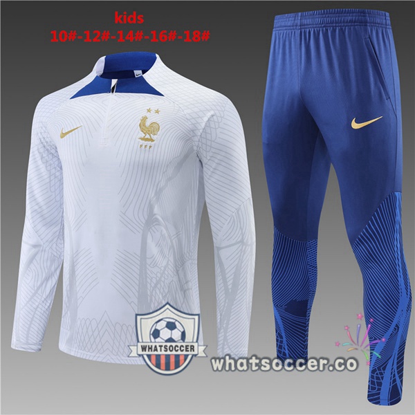 France Kids White Tracksuit 2022-2023