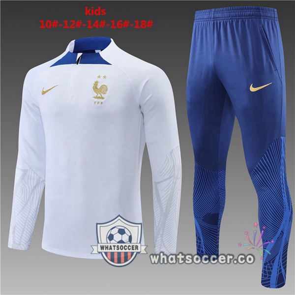 France Kids White Tracksuit 2022-2023