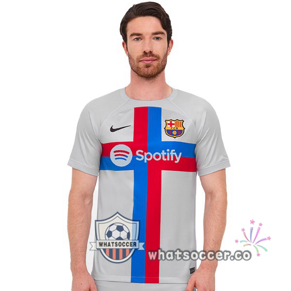 FC Barcelona Third Soccer Jerseys Gray 2022-2023