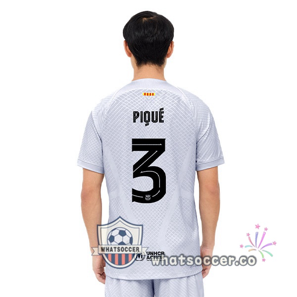 FC Barcelona (PIQUÉ 3 ) Third Soccer Jerseys Gray 2022-2023