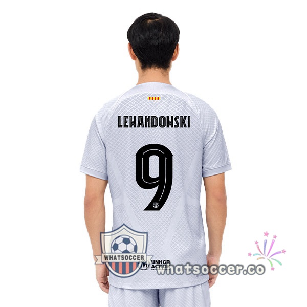 FC Barcelona (LEWANDOWSKI 9) Third Soccer Jerseys Gray 2022-2023