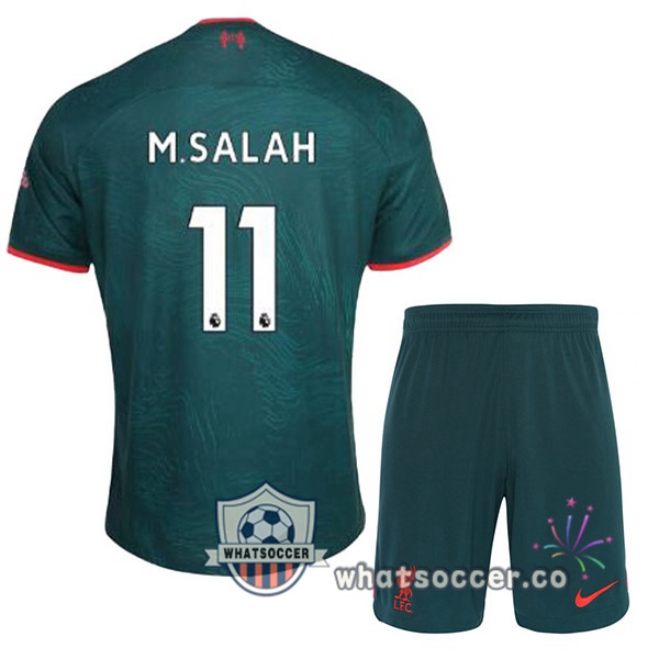 FC Liverpool (M.SALAH 11) Kids Third Soccer Jerseys Green 2022-2023
