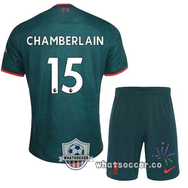 FC Liverpool (CHAMBERLAIN 15) Kids Third Soccer Jerseys Green 2022-2023