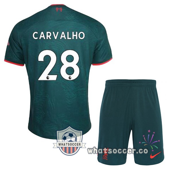 FC Liverpool (CARVALHO 28) Kids Third Soccer Jerseys Green 2022-2023