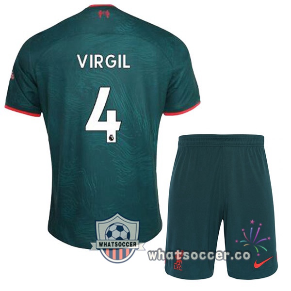 FC Liverpool (VIRGIL 4) Kids Third Soccer Jerseys Green 2022-2023