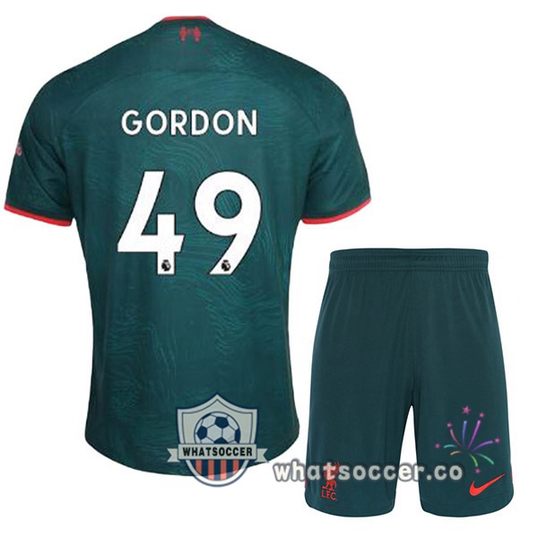 FC Liverpool (GORDON 49) Kids Third Soccer Jerseys Green 2022-2023