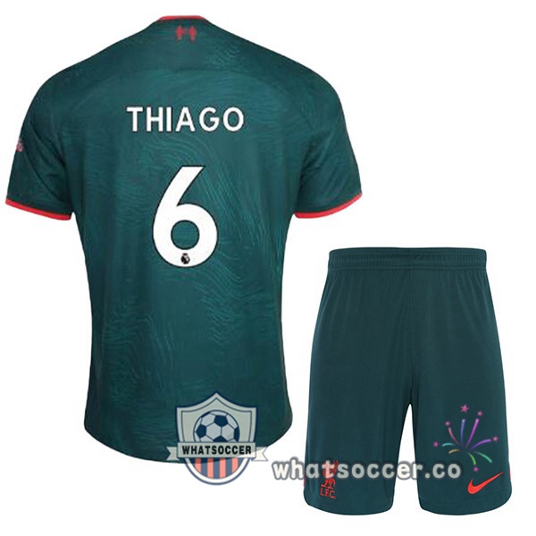FC Liverpool (THIAGO 6) Kids Third Soccer Jerseys Green 2022-2023