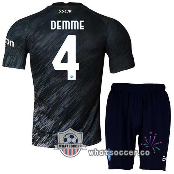 SSC Napoli (Demme 4) Kids Third Soccer Jerseys Black 2022-2023