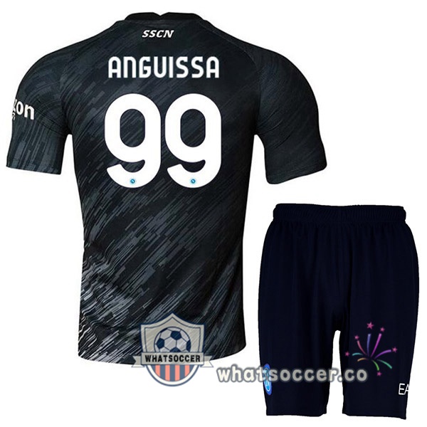 SSC Napoli (Anguissa 99) Kids Third Soccer Jerseys Black 2022-2023