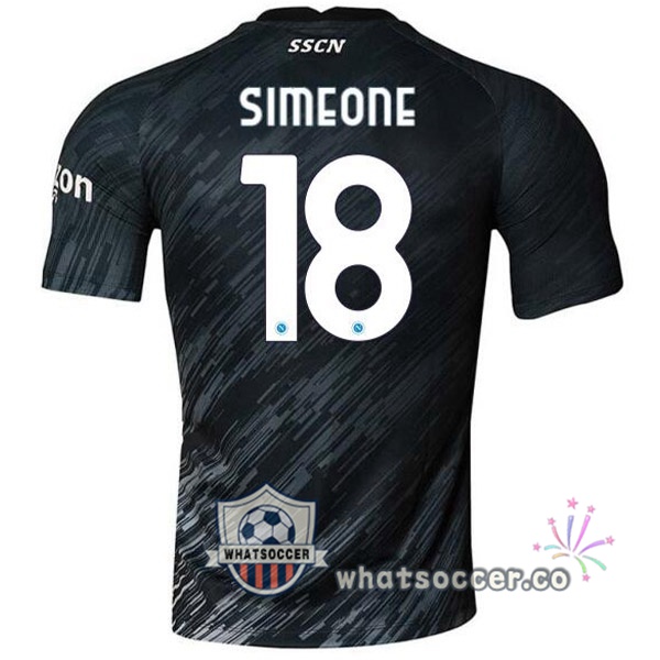 SSC Napoli (Simeone 18) Third Soccer Jerseys Black 2022-2023