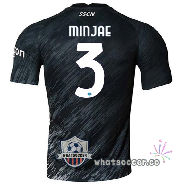 SSC Napoli (Minjae 3) Third Soccer Jerseys Black 2022-2023