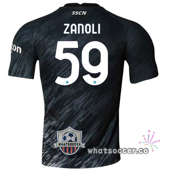 SSC Napoli (Zanoli 59) Third Soccer Jerseys Black 2022-2023