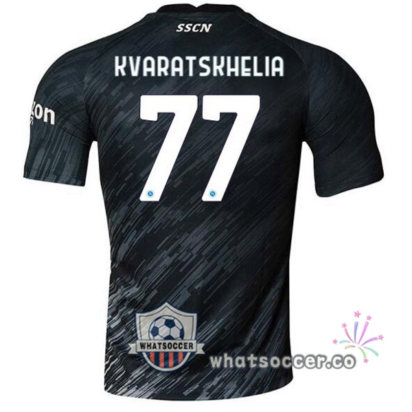 SSC Napoli (Kvaratskhelia 77) Third Soccer Jerseys Black 2022-2023