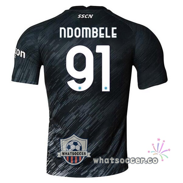 SSC Napoli (Ndombele 91) Third Soccer Jerseys Black 2022-2023