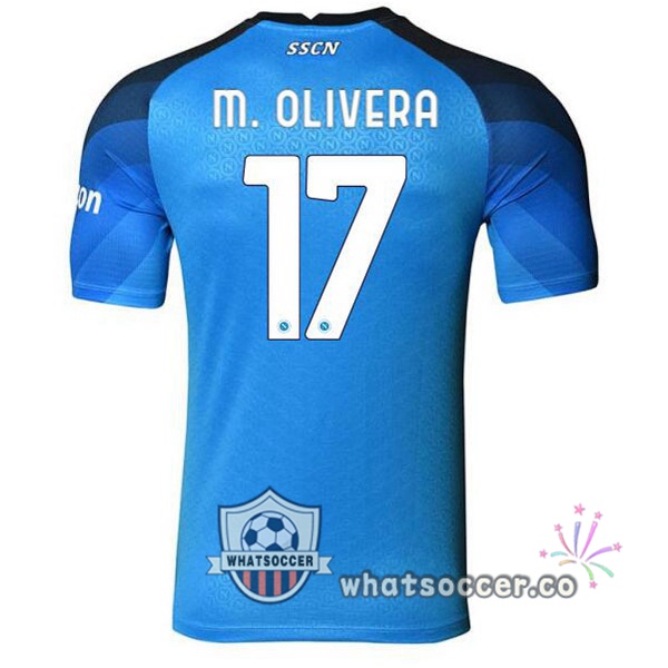 SSC Napoli (M. Olivera 17) Home Soccer Jerseys Blue 2022-2023