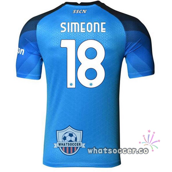 SSC Napoli (Simeone 18) Home Soccer Jerseys Blue 2022-2023