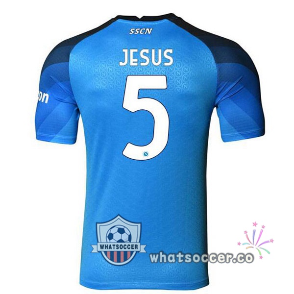 SSC Napoli (Jesus 5) Home Soccer Jerseys Blue 2022-2023