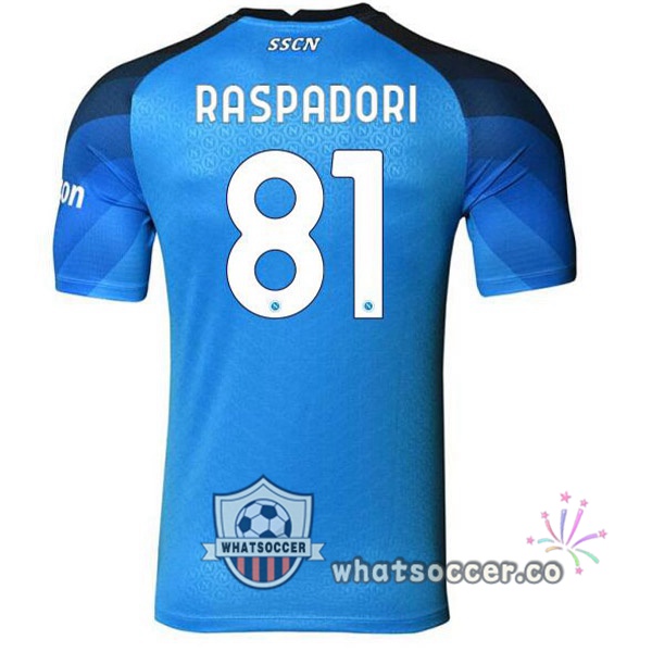 SSC Napoli (Raspadori 81) Home Soccer Jerseys Blue 2022-2023