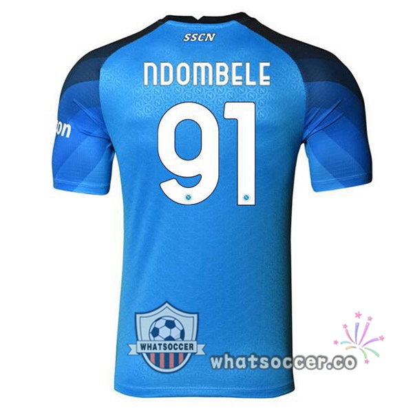 SSC Napoli (Ndombele 91) Home Soccer Jerseys Blue 2022-2023