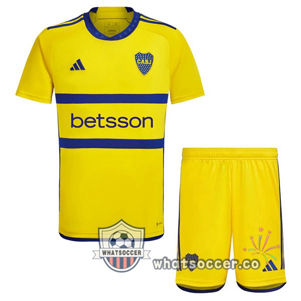 Boca Juniors Kids Away Soccer Jerseys Yellow 2023-2024