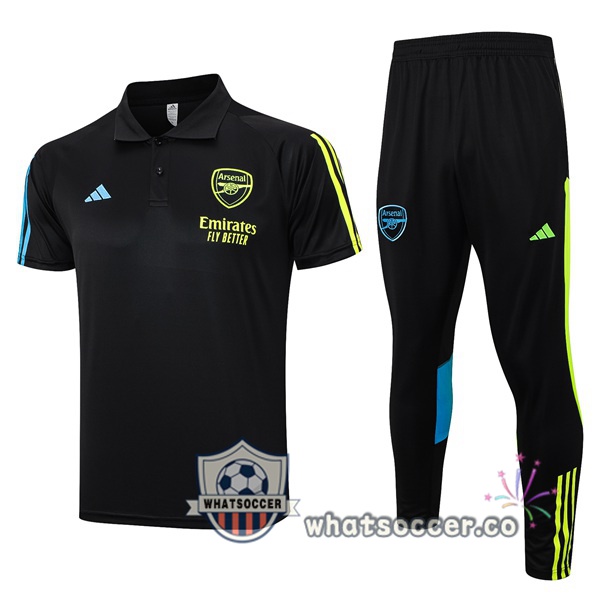 Training Polo Arsenal + Pants Black 2023-2024