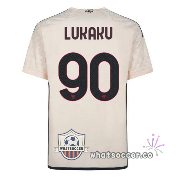 AS Roma (LUKAKU 90) Away Soccer Jerseys Yellow 2023-2024