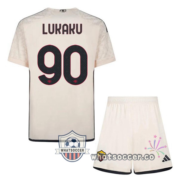 AS Roma (LUKAKU 90) Away Soccer Jerseys Yellow 2023-2024