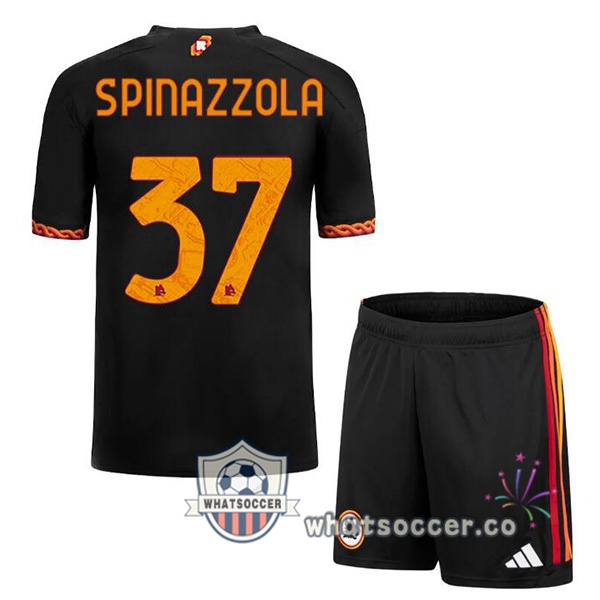 AS Roma (SPINAZZOLA 37) Kids Third Soccer Jerseys Black 2023-2024