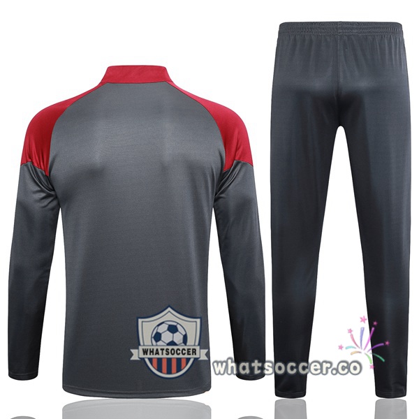 Tracksuit Manchester City Red Gray 2023-2024