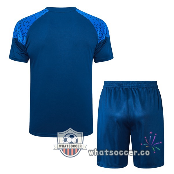 Olympique de Marseille Training T-Shirts + Shorts Blue 2023-2024