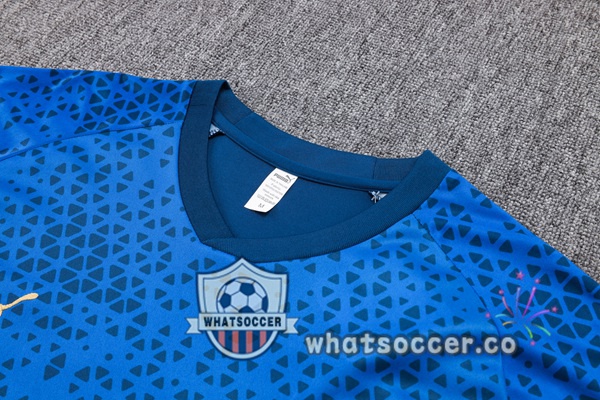 Olympique de Marseille Training T-Shirts + Shorts Blue 2023-2024