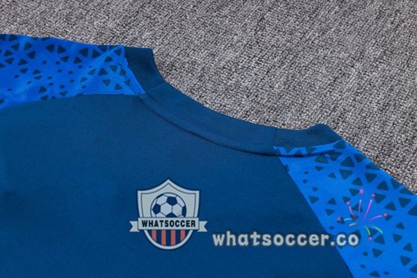 Olympique de Marseille Training T-Shirts + Shorts Blue 2023-2024