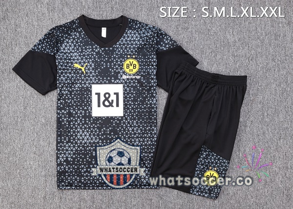 Dortmund BVB Training T-Shirts + Shorts Black 2023-2024