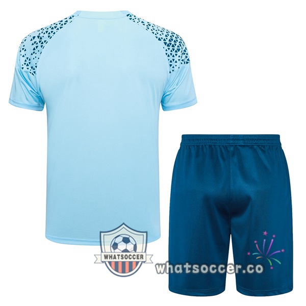 Manchester City Training T-Shirts + Shorts Blue 2023-2024