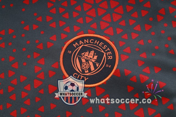 Manchester City Training T-Shirts + Shorts Red Gray 2023-2024