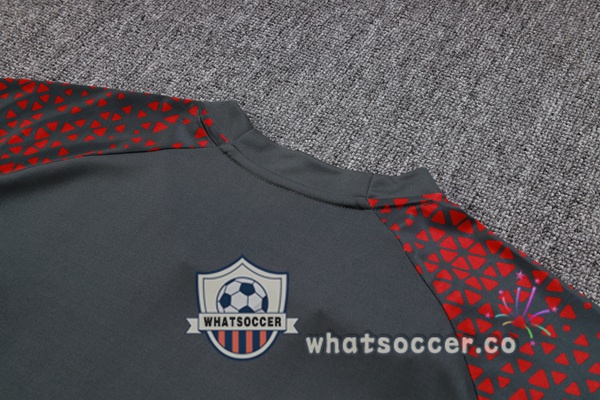 Manchester City Training T-Shirts + Shorts Red Gray 2023-2024